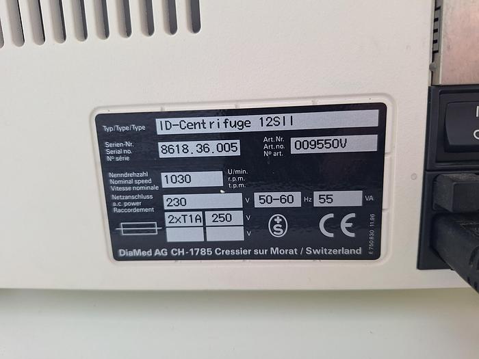 Used DiaMed 12 SII ID-Centrifuge