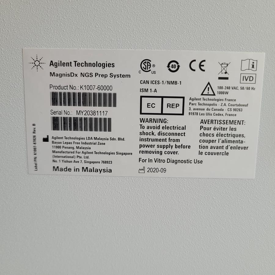Used  Agilent MagnisDx NGS Prep System