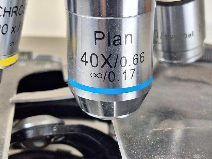 Used Zeiss Axioskop EL-Einsatz 5 Objectives Microscope