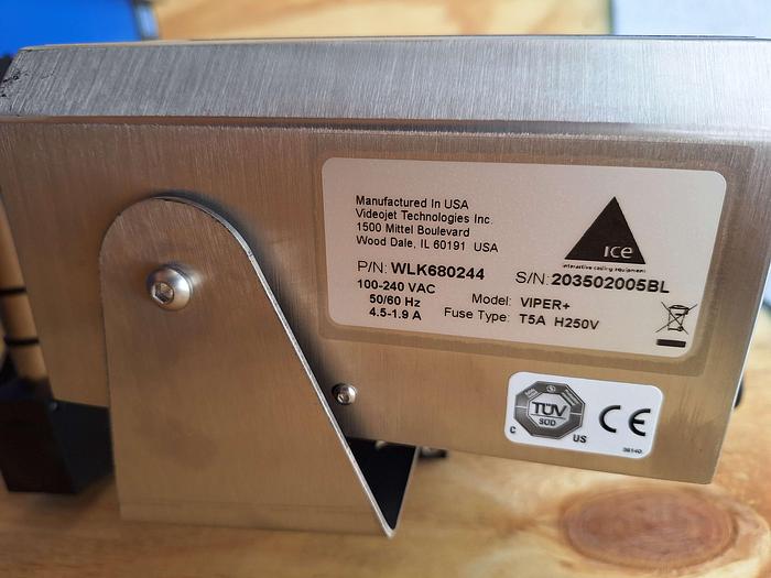 Used Clearmark ICE Viper plus Thermal Inkjet Coder with Stainless Steel Conveyor