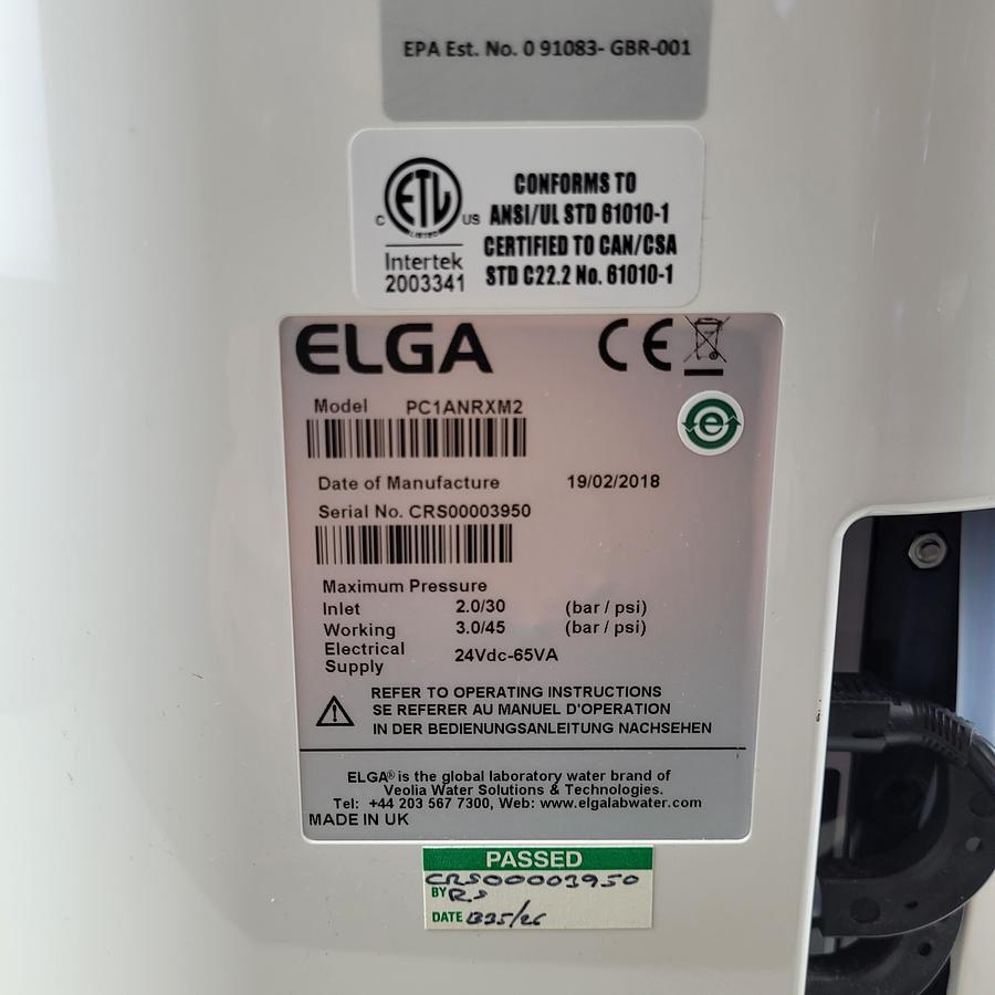 Used Veolia Water Technologies Elga PC1ANRXM2 Purelab Chorus Water Purification System