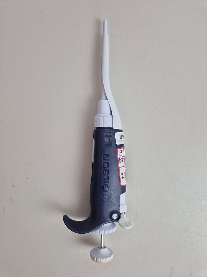 Used Gilson Pipetman G P2G Orange Color Coded Single Channel Pipette