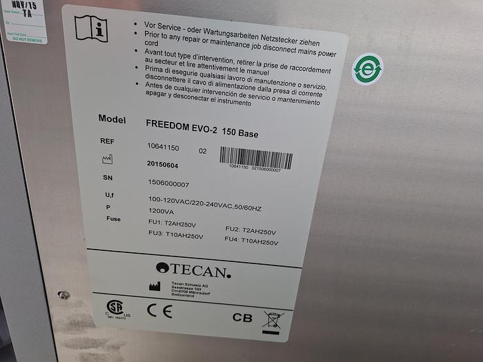 Used Tecan Freedom Evo-2 150 Base Liquid Handler