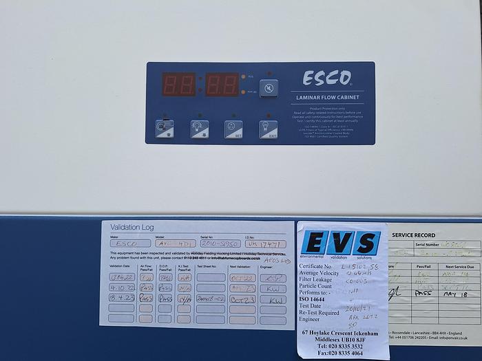 Used Esco AVC-4D1 Laminar Flow Cabinet