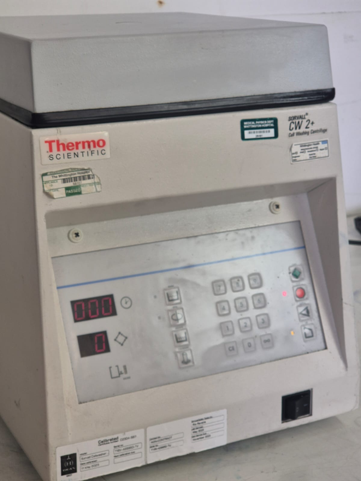 Used Thermo Scientific CW2 Sorvall Cell Washing Centrifuge
