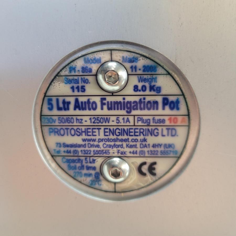 Used Protosheet Eng 5L Auto Fumigation pot