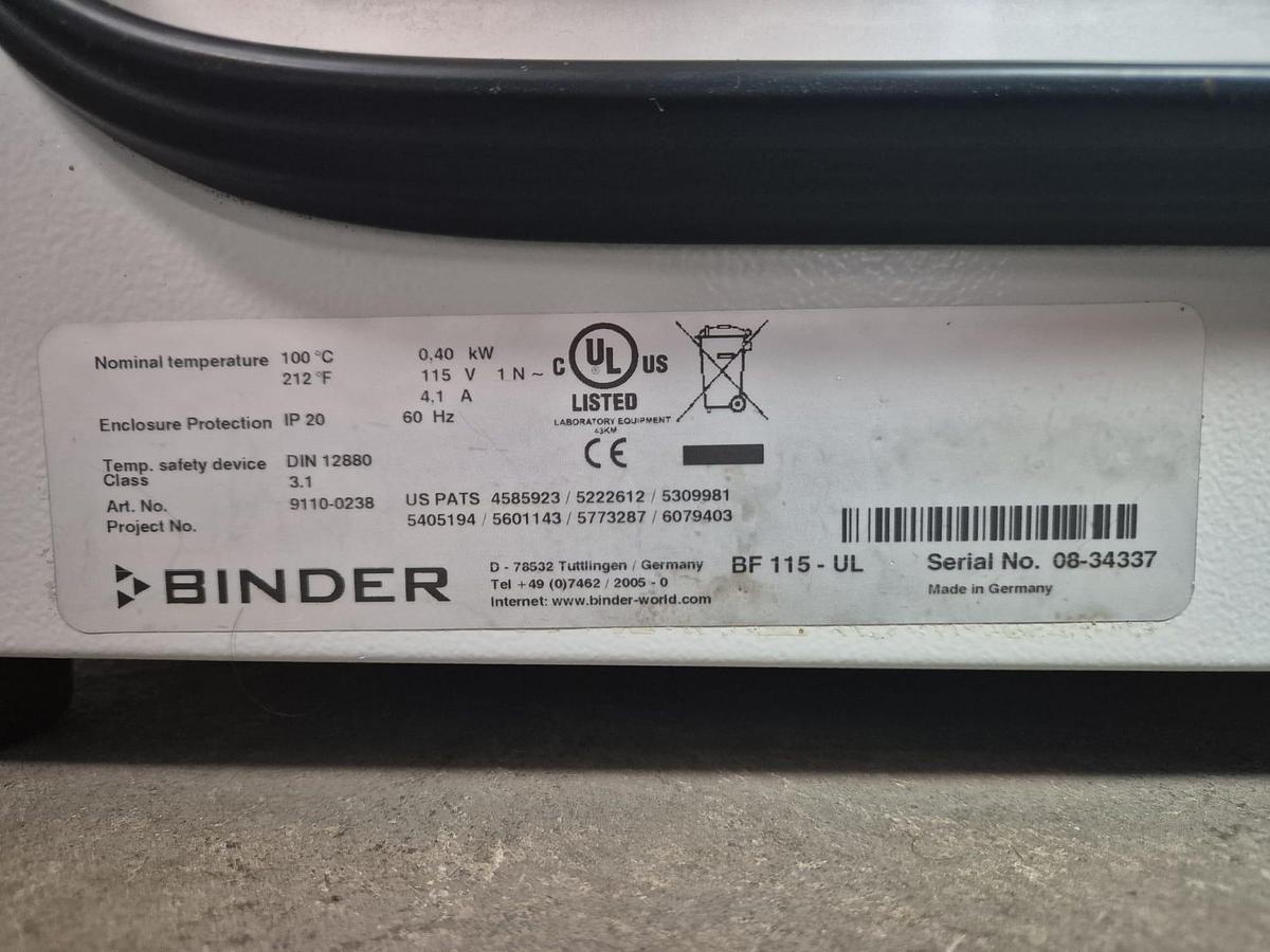 Used Binder BF115 UL  Incubator