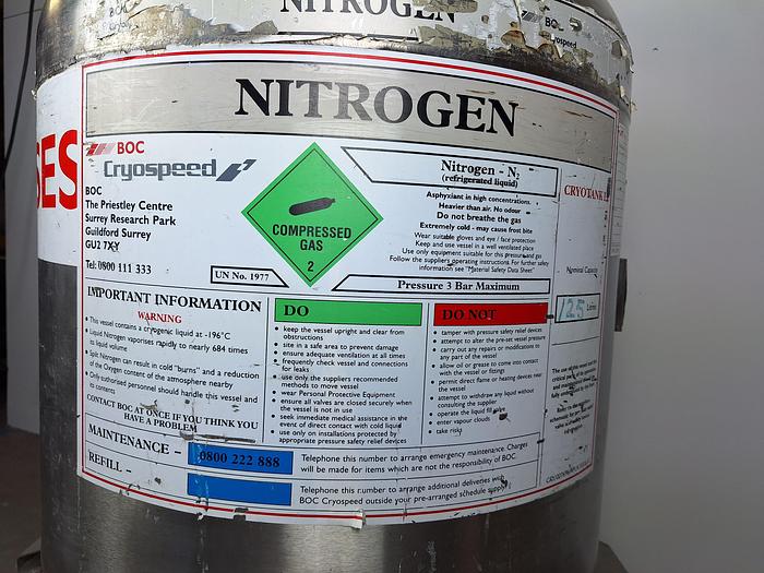 Used BOC Cryospeed 125l nitrogen vessel