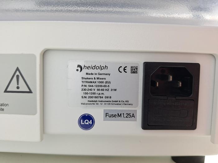 Used Heidolph Titramax 1000 Platform Shaker and Incubator