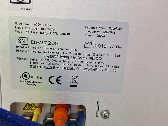 Used 2018 Beckman Coulter CytoFLEX A00-1-1102