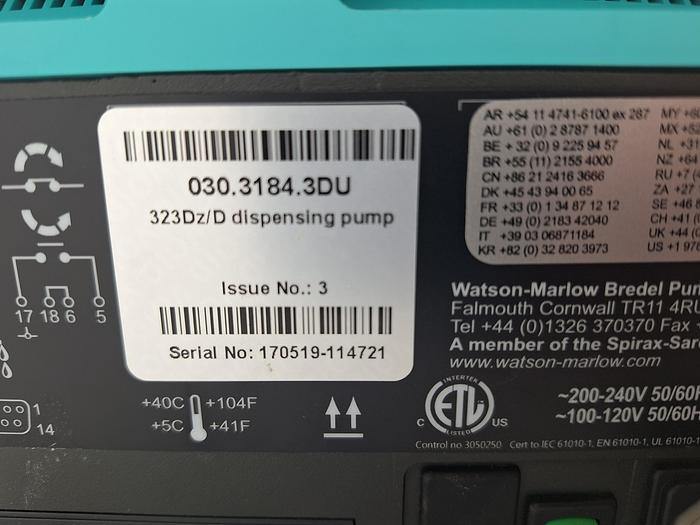 Used Watson Marlow 323Dz Peristaltic Pump