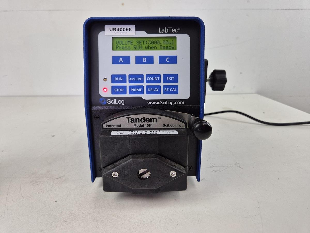 Used Labtec SciLog Tandem 1081 ChemTec Peristaltic Pump with Tandem Model 1081 Head