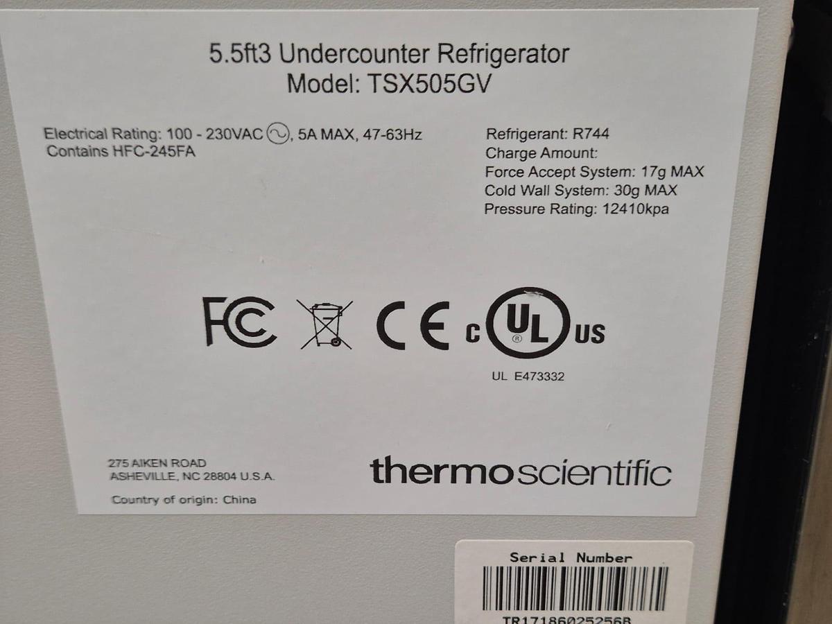 Used Thermo Scientific TSX Undercounter Refrigerator