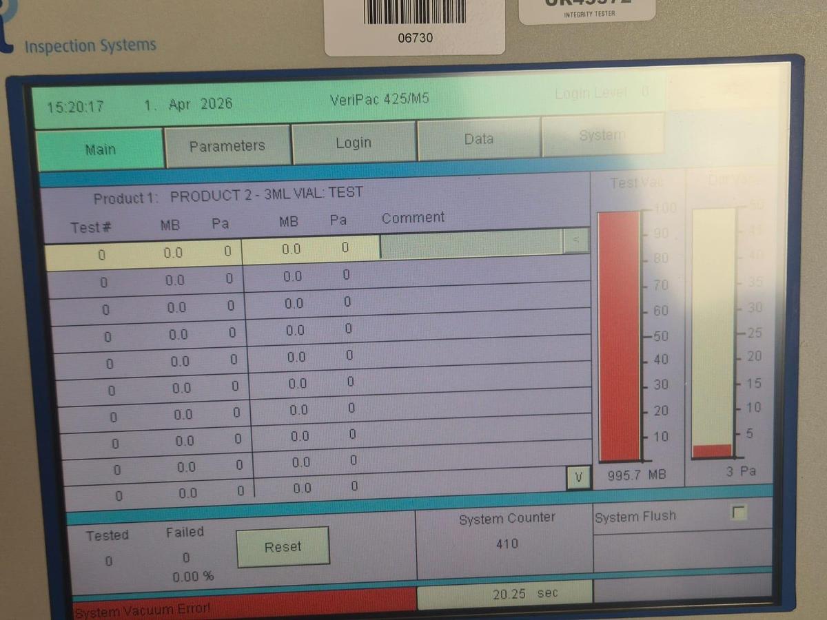 Used PTI Veripac  P425 M5 Integrity Testing System