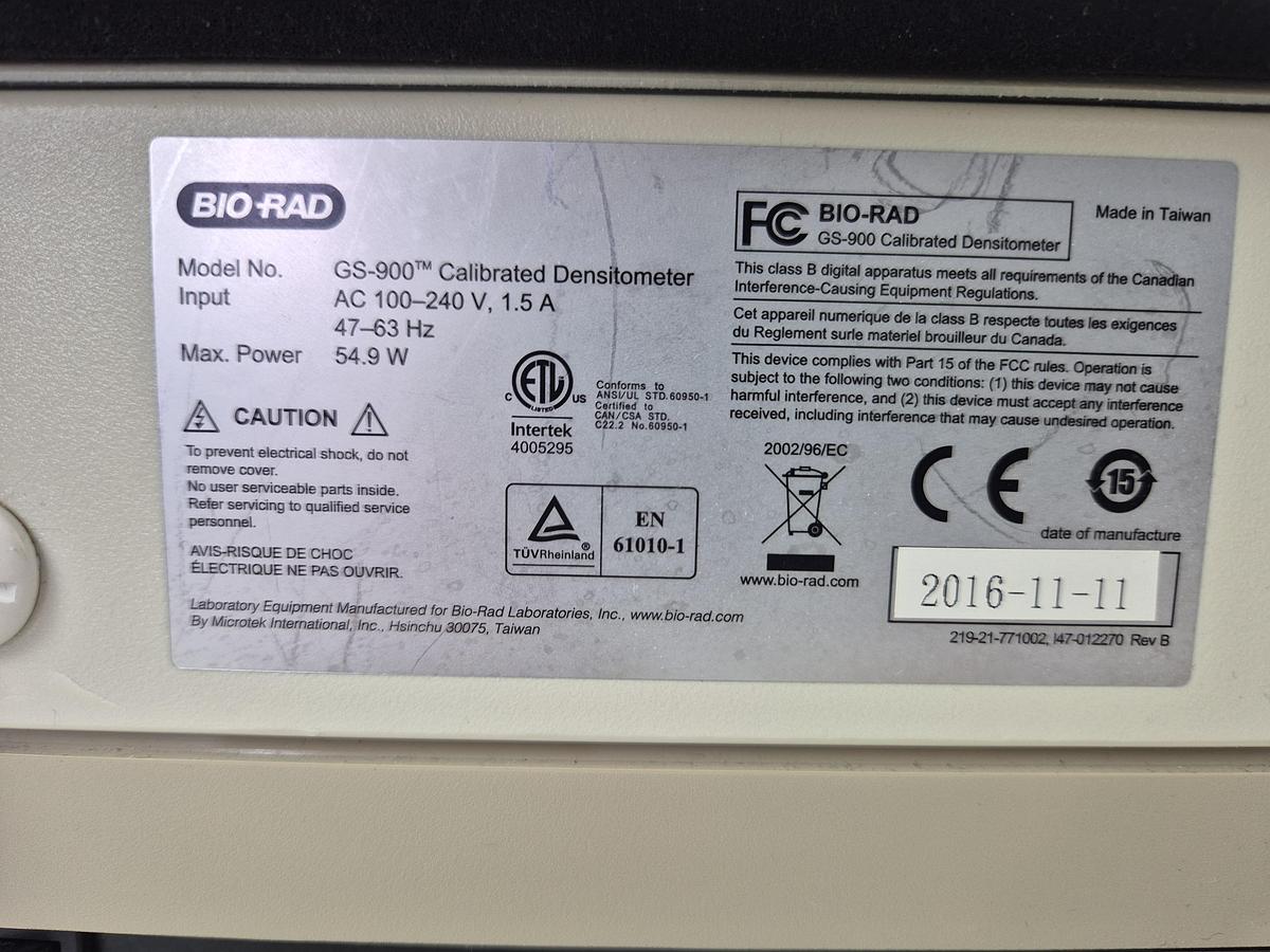 Used Biorad Gs-900 Calibrated Densitometer