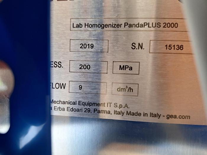 Used GEA Mechanical Equipment PandaPLUS 2000 Homogenizer