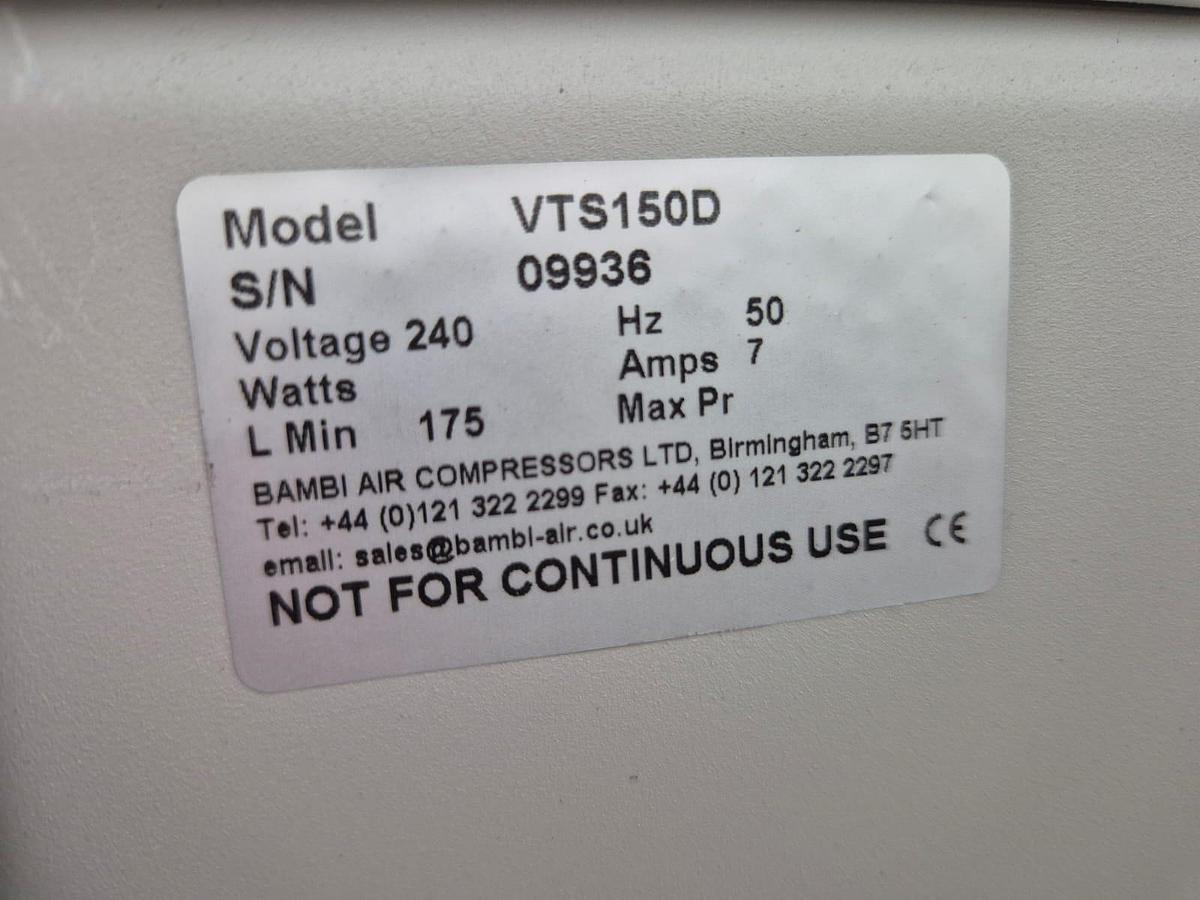 Used Bambi VTS 150D Oil Free Dry Air Compressor