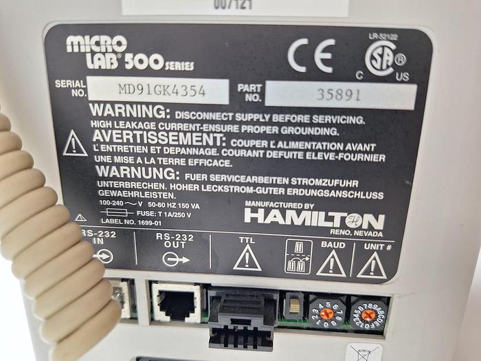 Used Hamilton Microlab 500 Syringe System