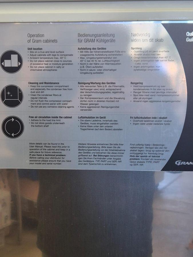 Used Gram R290 Fridge