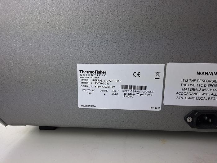 Used Thermo Scientific Savant RVT400 Refrigerated Vapor Trap