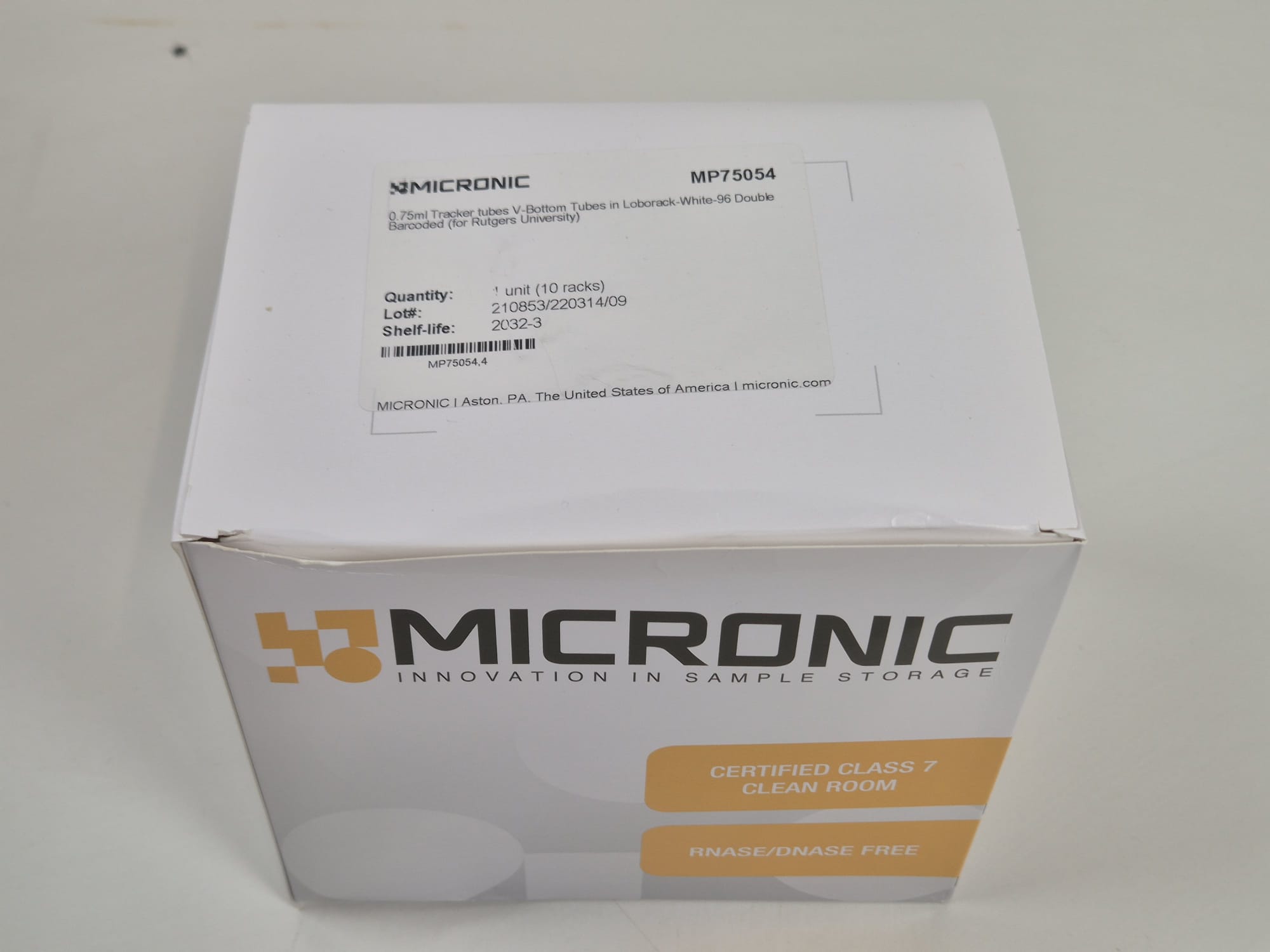 Micronic 0.75ml Specimen Storage Tubes MP75054