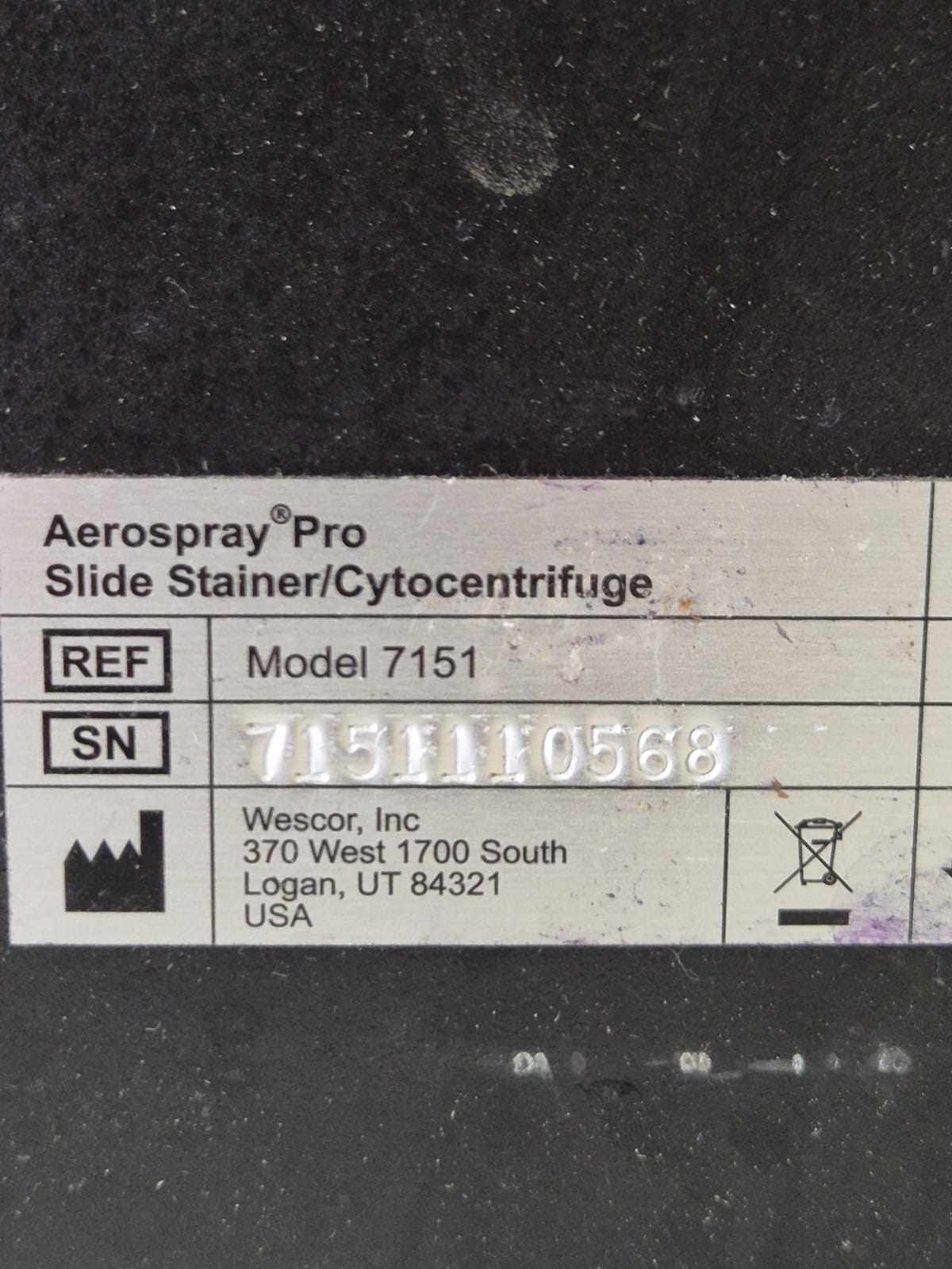 Used Wescor 7151 Aerospray Pro Slide Stainer