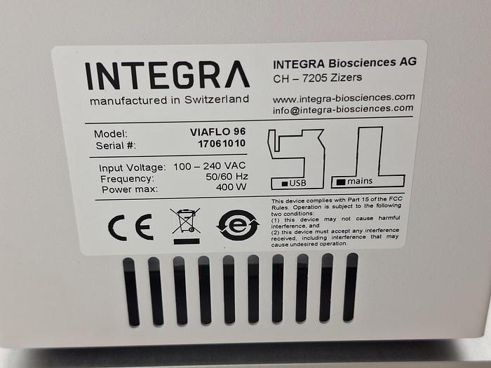 Used Integra VIAFLO 96 Electronic Pipette