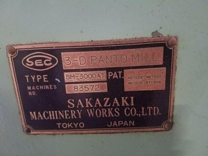 Used Sakazaki 3D Panto Mill Electric Duplicator Milling Machine Pantograph TruTrace