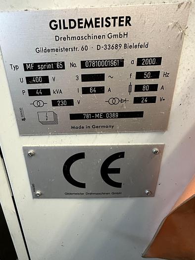 Used BRUGT CNC DREJEBÆNK FABRIKAT GILDEMEISTER MODEL MF SPRINT 65