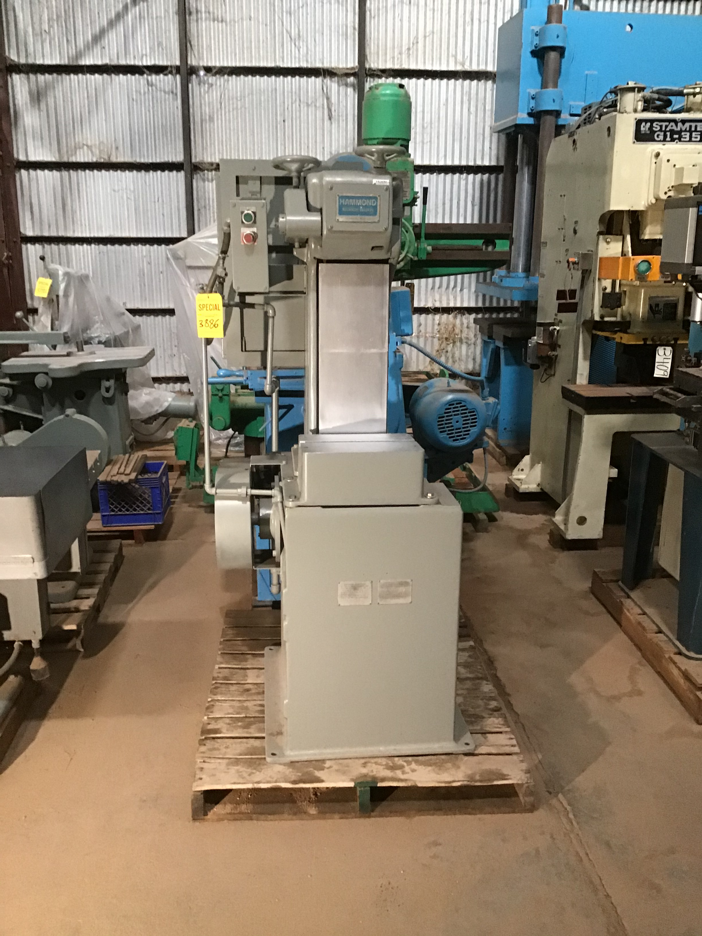 Used 8” Hammond Vert. Belt Grinder