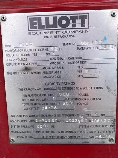 Used 2017 Freightliner M2 106 Elliott G85R Sign Crane - MW3504