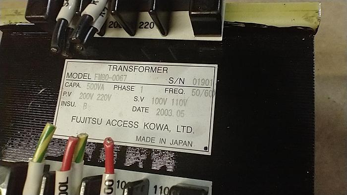 Used Fujitsu FM80-0057 Transformer Step Down 220-110v 500va GH117