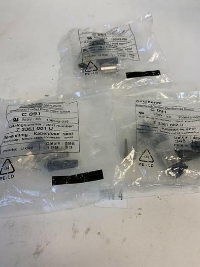 NEW IN FACTORY PACKAGE AMPHENOL C091-T 3361 002 U CONNECTOR-PLUG FEMALE LOT OF 3