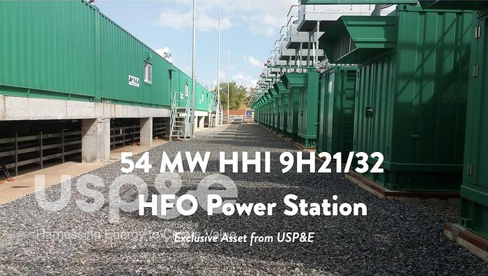 Used 54 MW Low Hour Hyundai Himsen 9H21/32 HFO Packaged Power Station