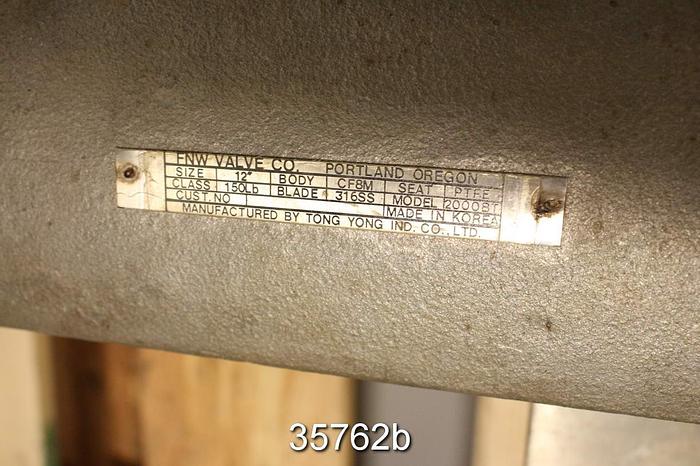 Used Fnw 12" Hand Operated Knife Gate Valve #35762