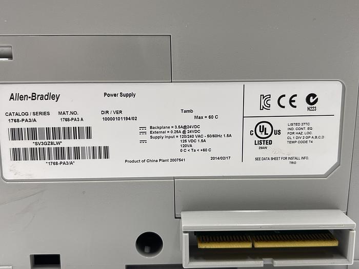 Used Allen-Bradley 1768-PA3 Ser A