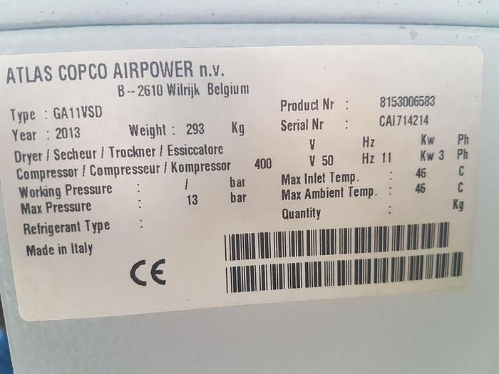 Used 2013 Atlas Copco - GA11 VSD
