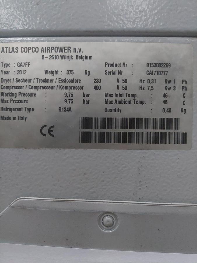 Used Atlas Copco GA7 FF