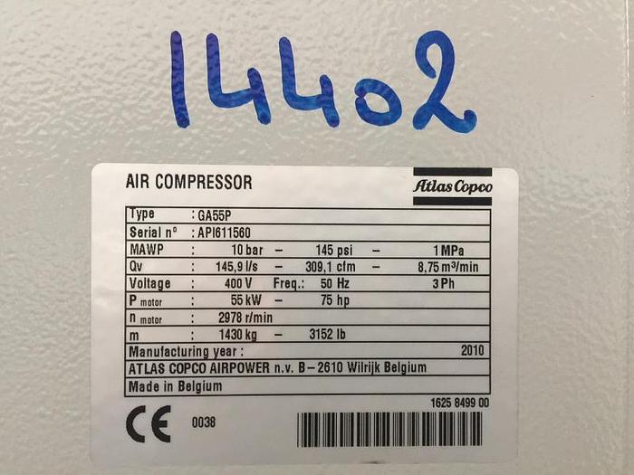 D'occasion 2010 Atlas Copco - GA55Plus - 55kW