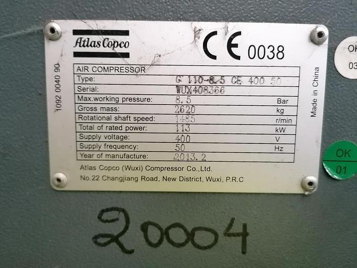 D'occasion 2013 Atlas Copco - G110 - 110kW