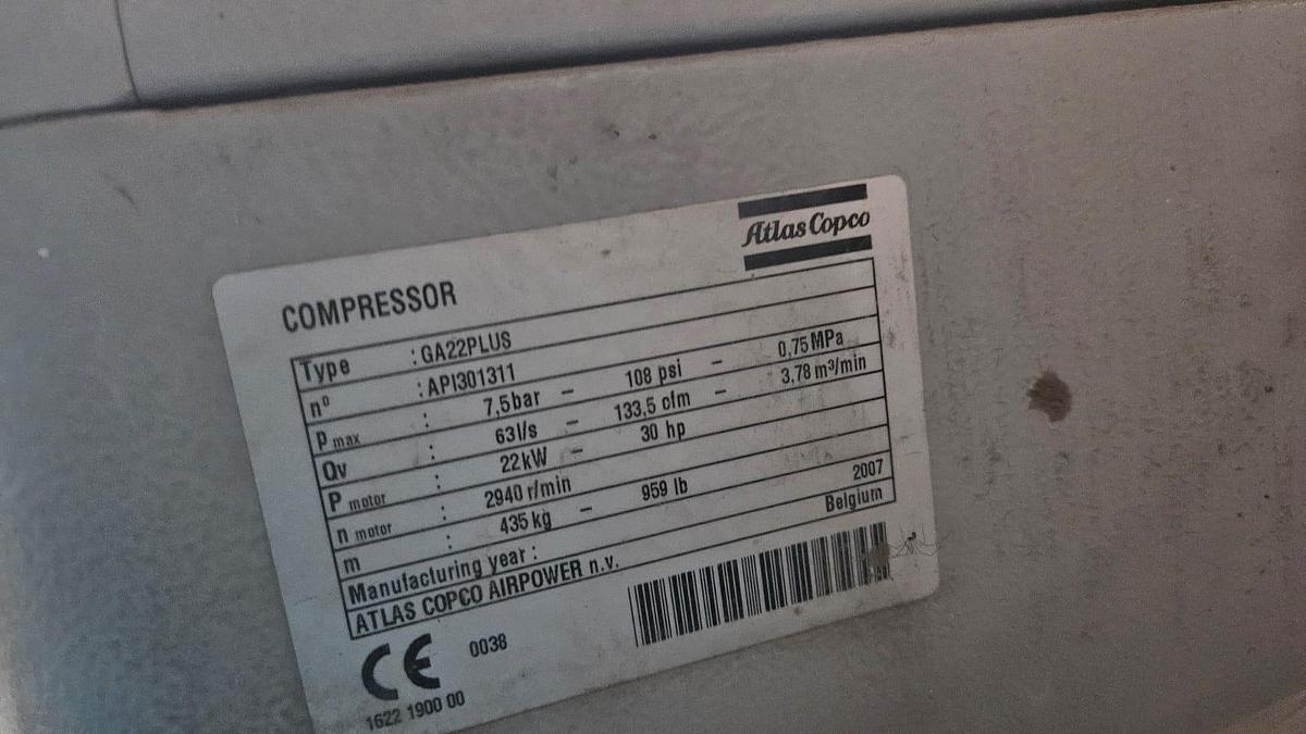 Used Atlas Copco GA22+