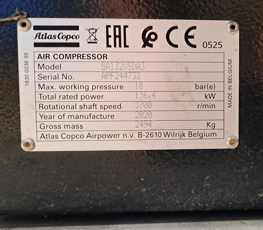 Used 2020 ATLAS COPCO GA132 VSD +