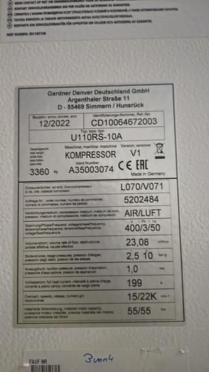 2022 Gardner Denver U110 RS - 10A
