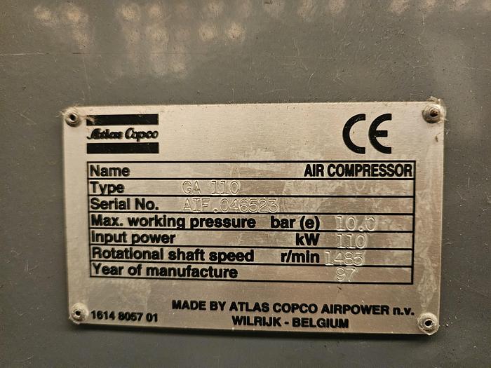 Used 1997 ATLAS COPCO GA110