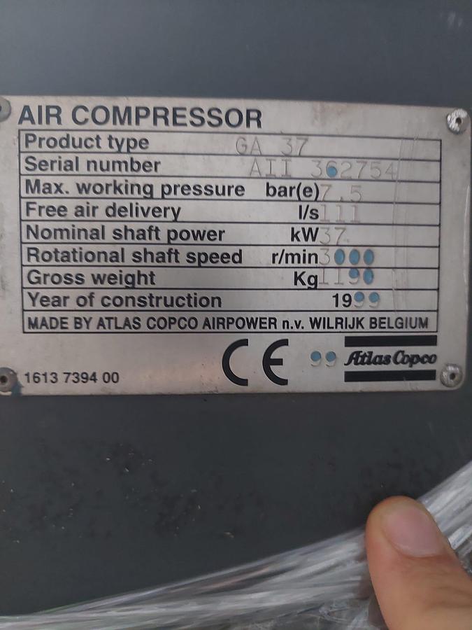 Used Atlas Copco GA37