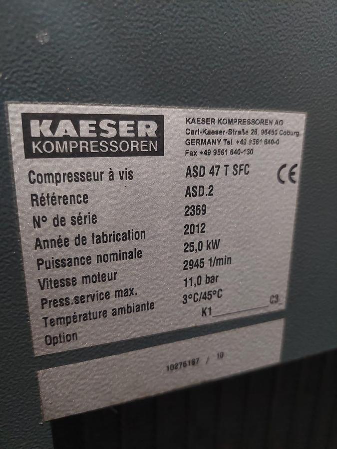 Used 2012 KAESER ASD47SFC