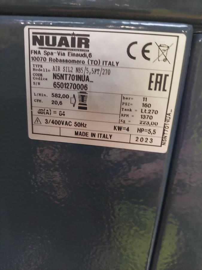 Used Nuair Air SIL2 NB5 /270