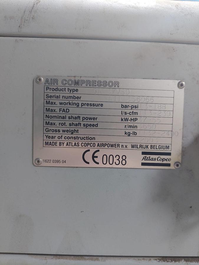 Used Atlas Copco GA 37 VSD