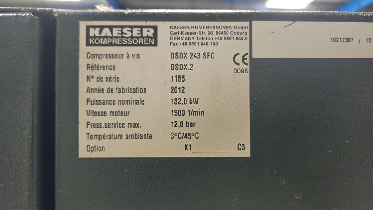 Used 2012 KAESER DSDX243 SFC