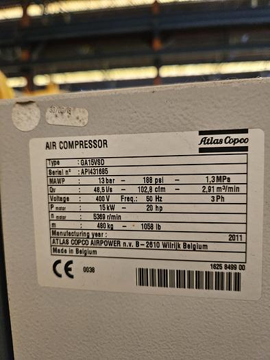 Used 2011 ATLAS COPCO GA15 VSD